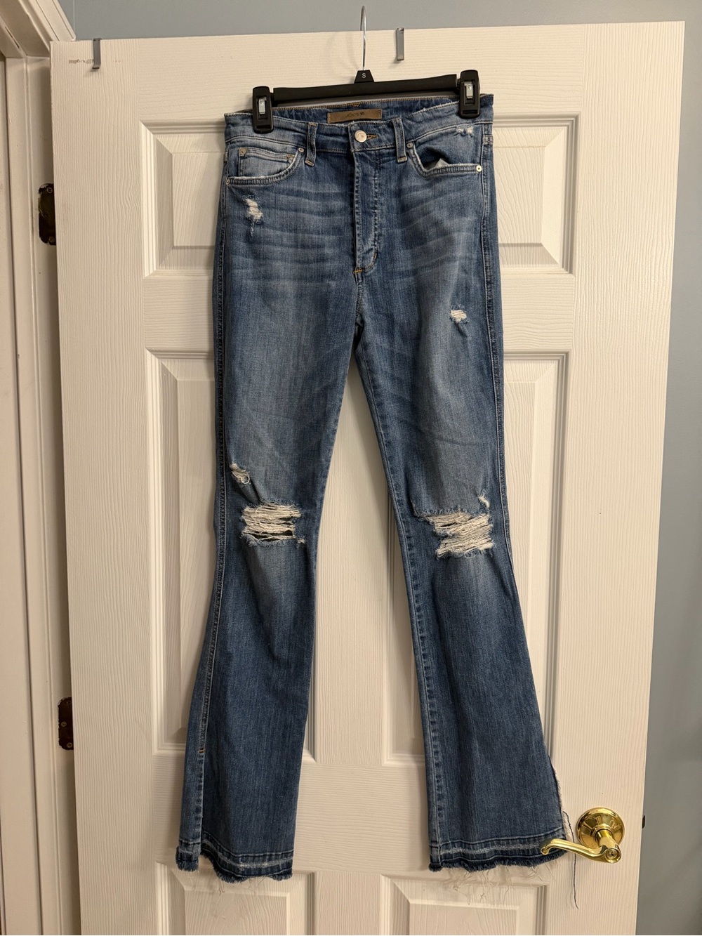 Joe's Jeans Distressed Medium Blue Flare Jeans